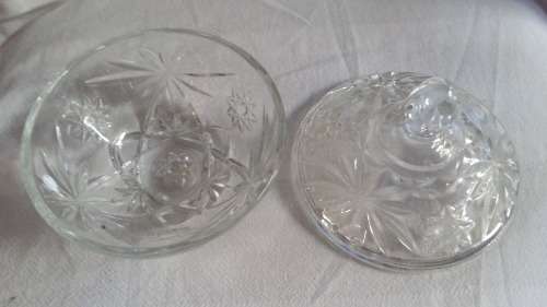 Vintage Cut Glass Bowl & Lid